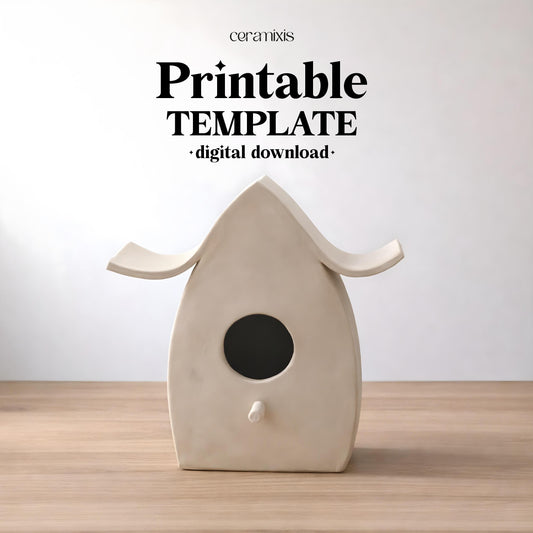 Birdhouse Pottery Template, Ceramic Slab Building, Digital Download
