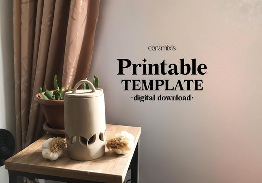 Garlic Keeper Pottery Template, Ceramic Slab Building, Digital Download