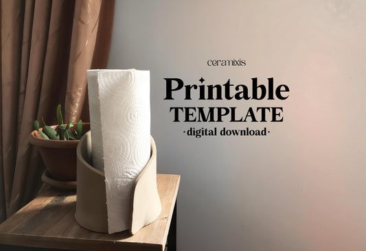 Paper Towel Holder Pottery Template, Ceramic Slab Building, Digital Download