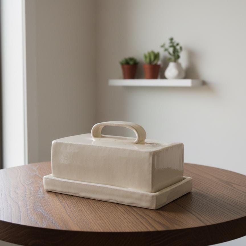 Butter Dish Pottery Template, Ceramic Slab Building, Digital Download