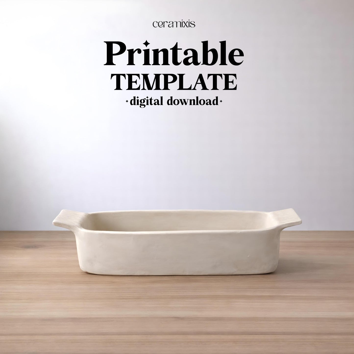 Baking Dish Pottery Template, Ceramic Slab Building, Digital Download