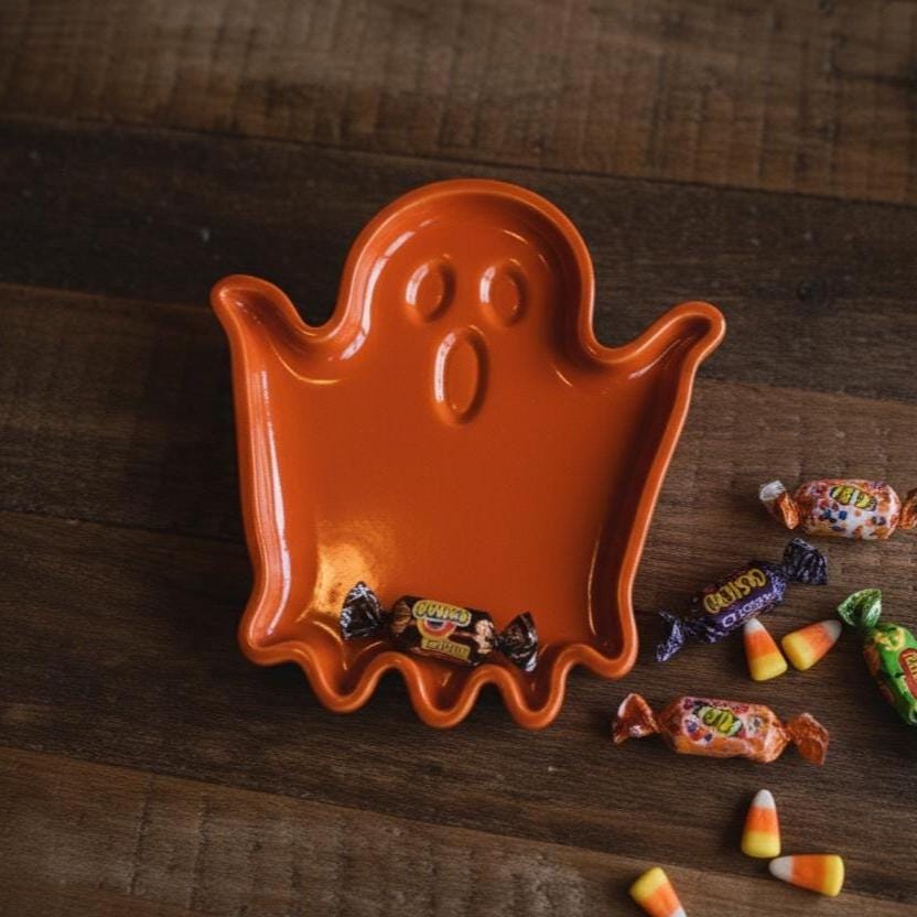 Ghost Plate Pottery Template, Halloween Decor, Ceramic Slab Building, Digital Download
