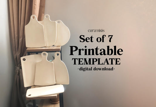 Charcuterie Board Set Pottery Template, Ceramic Slab Building, Digital Download
