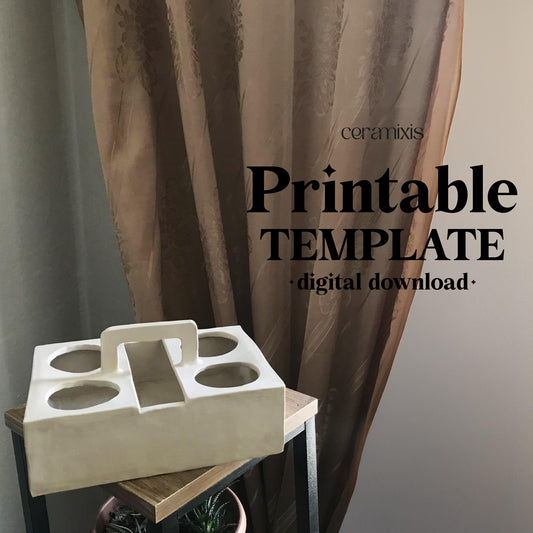 Mug Holder Slab Building Template | Pottery Template | Ceramic Tools | Handbuilding | Digital Download