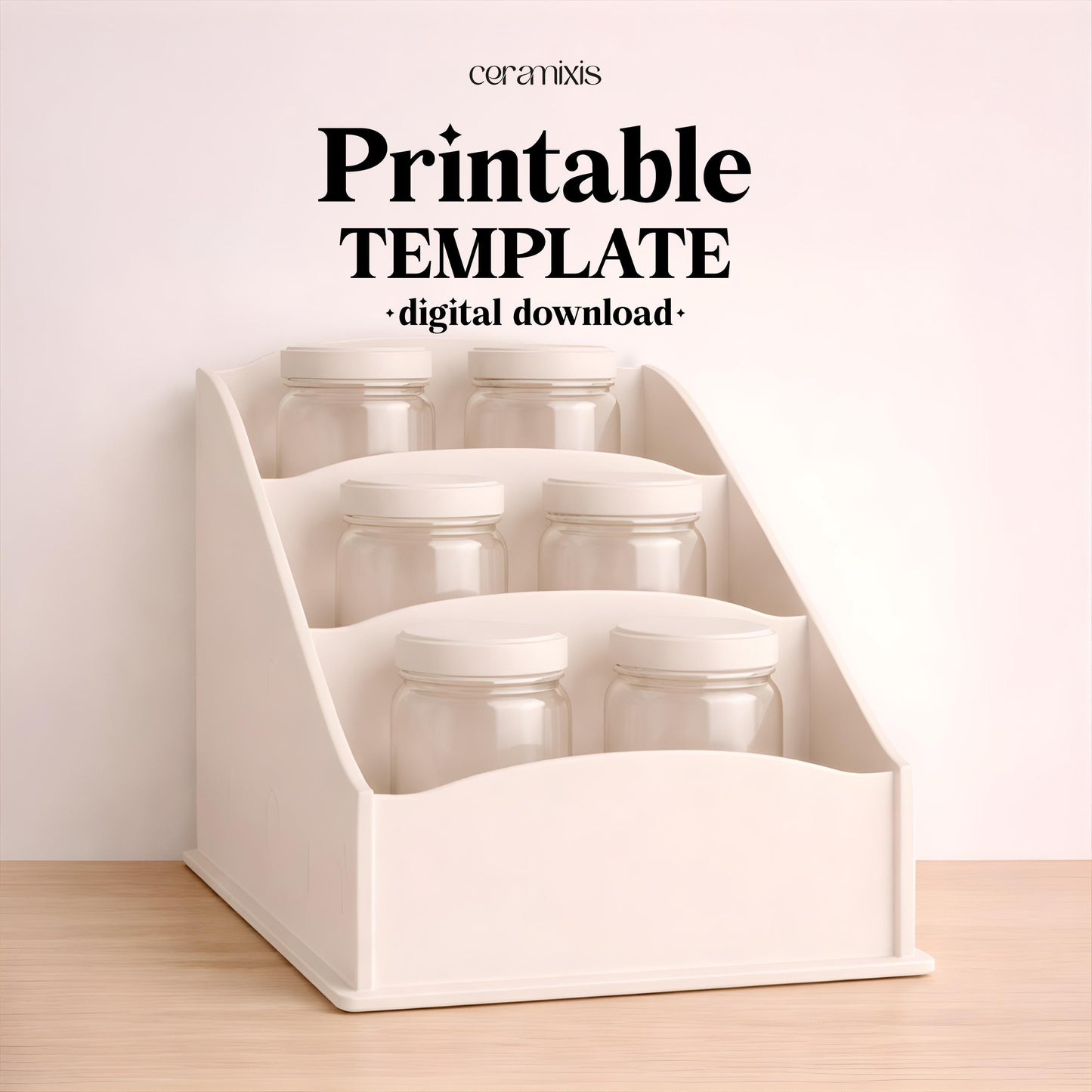 Spice Rack Pottery Template, Ceramic Slab Building, Digital Download