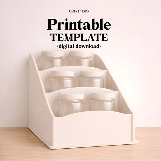Spice Rack Pottery Template, Ceramic Slab Building, Digital Download