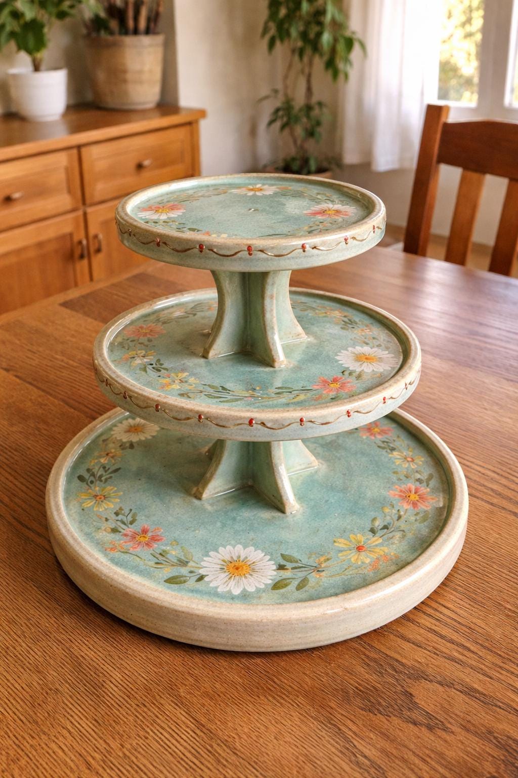 Dessert Serving Stand Pottery Template, Ceramic Slab Building, Digital Download