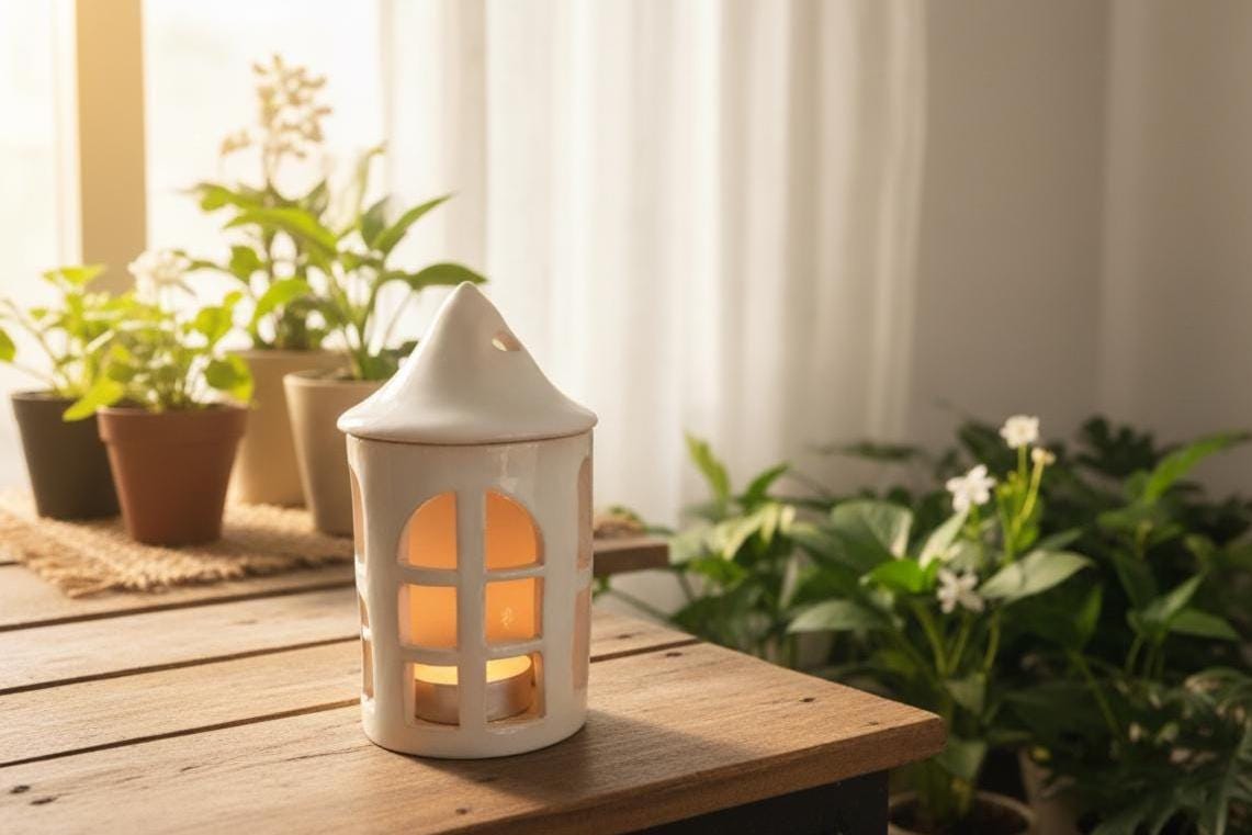 Tealight House Pottery Template, Christmas Ceramic Decor, Slab Building, Digital Download