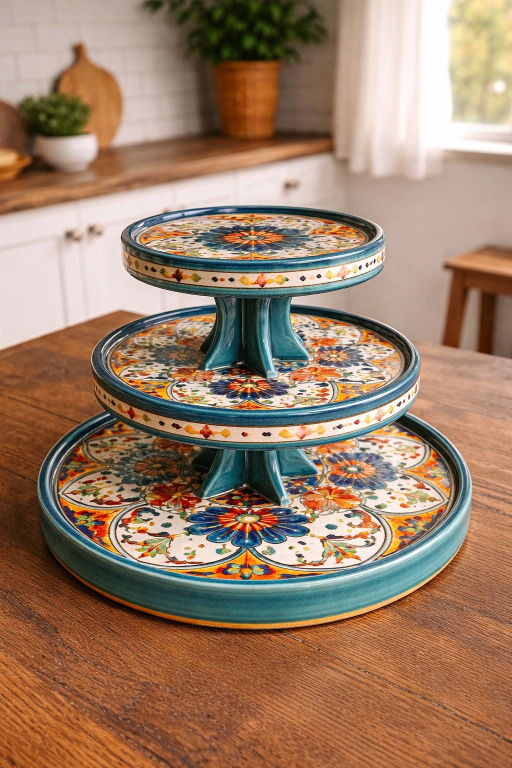 Dessert Serving Stand Set Pottery Template, Ceramic Slab Building, Digital Download