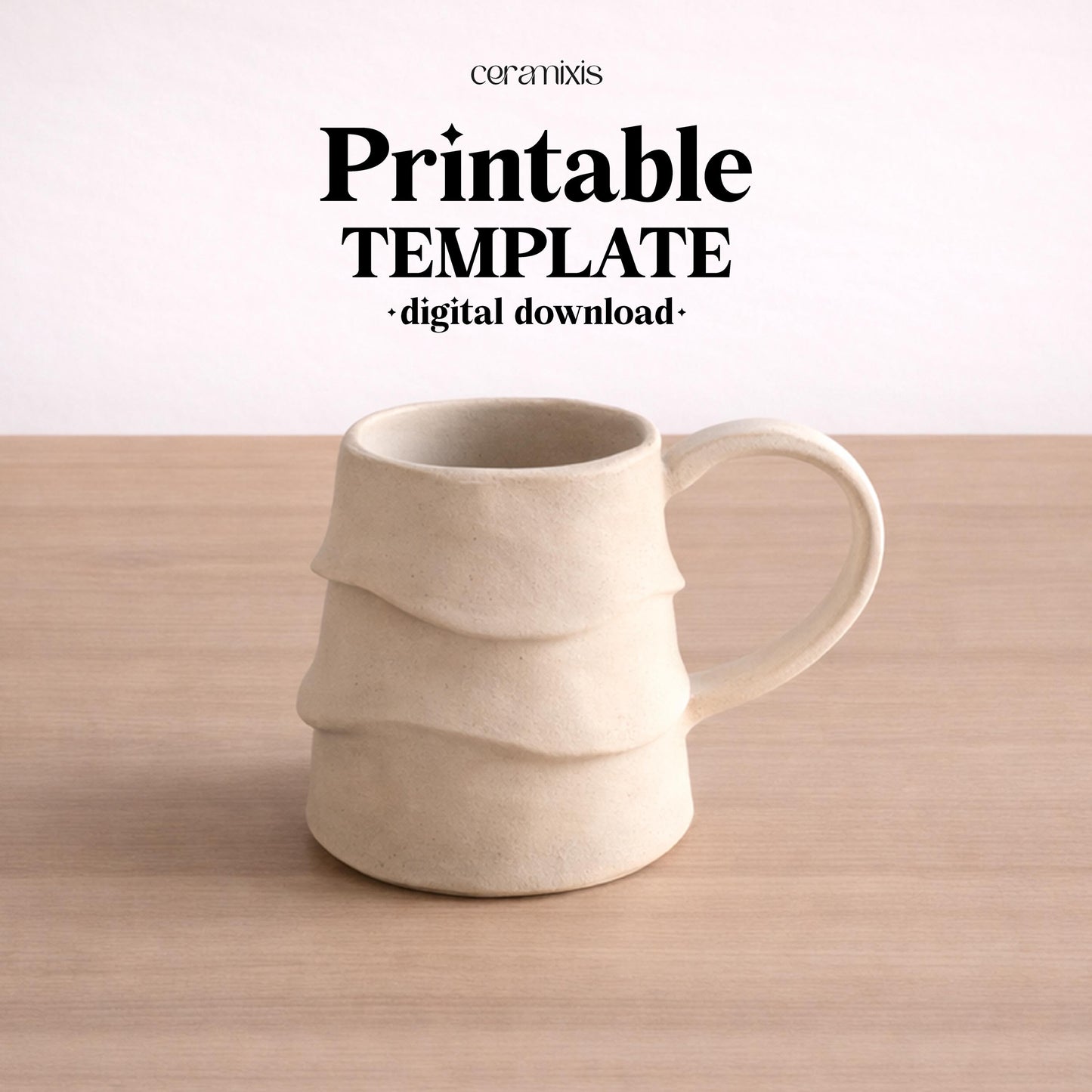 Tree Mug Pottery Template, Christmas Ceramic, Slab Building, Digital Download