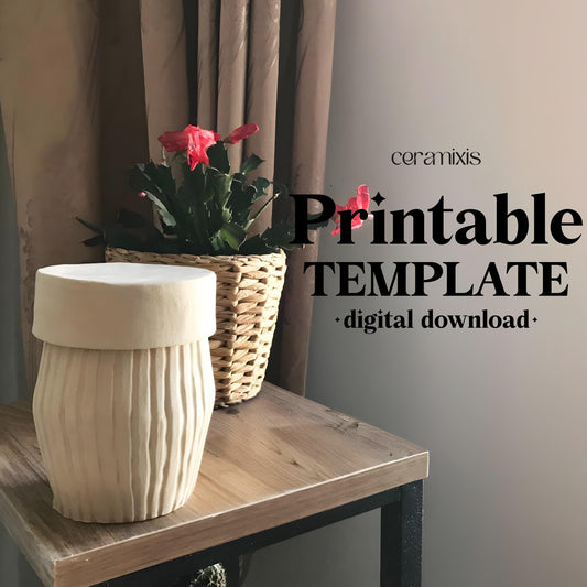 Lidded Box Slab Building Template | Pottery Template | Ceramic Tools | Handbuilding | Digital Download