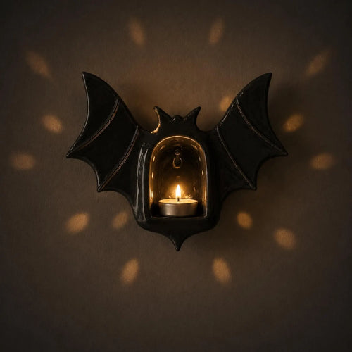 Bat Candle Holder Pottery Template, Halloween Decor, Ceramic Slab Building, Digital Download