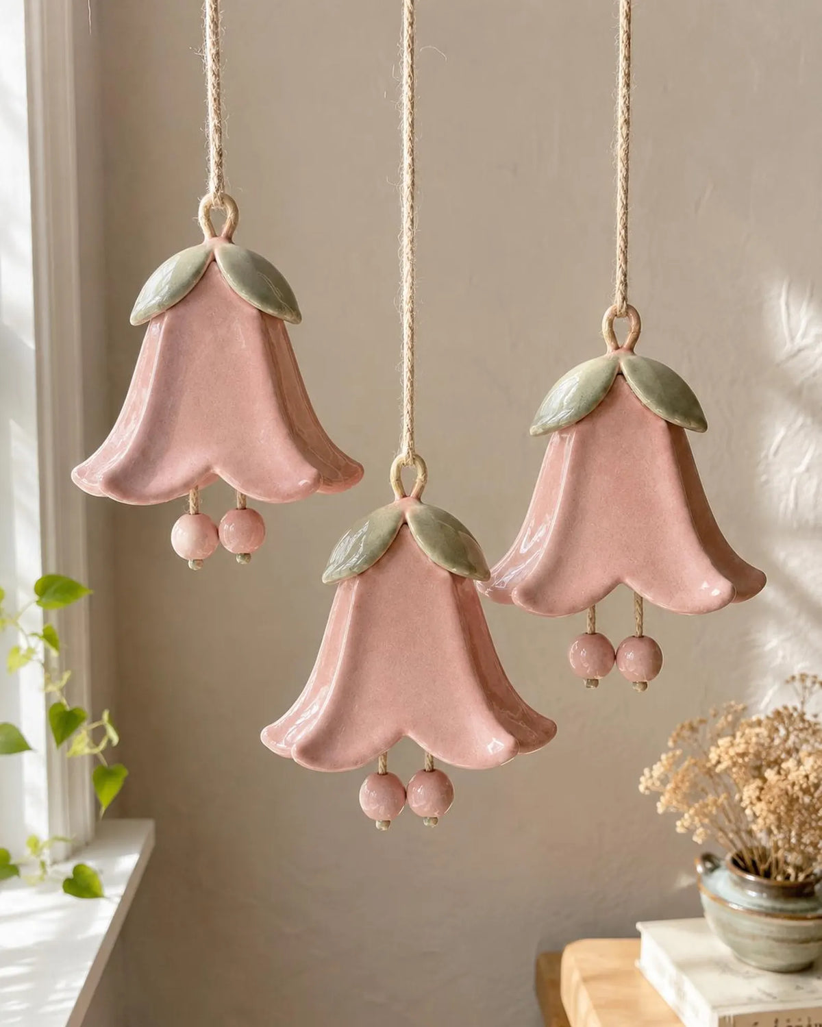 Bellflower Hanging Bell Pottery Template, Ceramic Wind Chime, Slab Building Pattern, Digital Download PDF