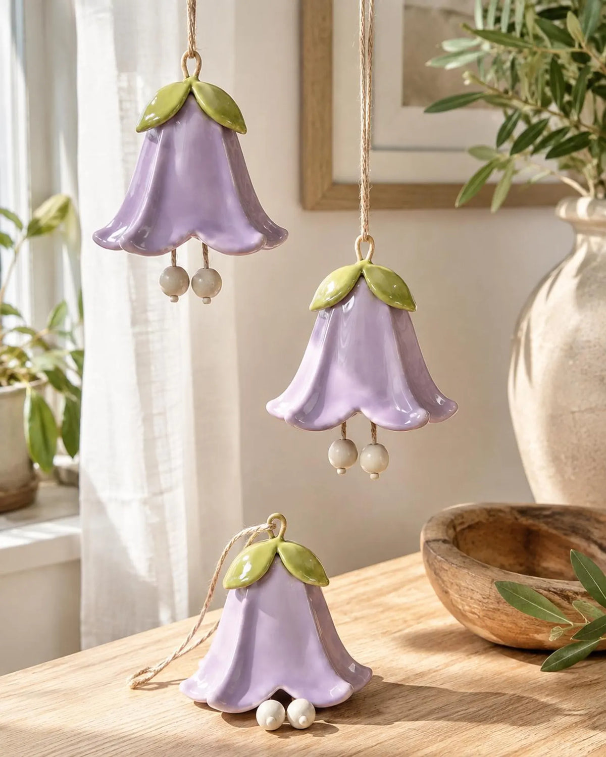 Bellflower Hanging Bell Pottery Template, Ceramic Wind Chime, Slab Building Pattern, Digital Download PDF