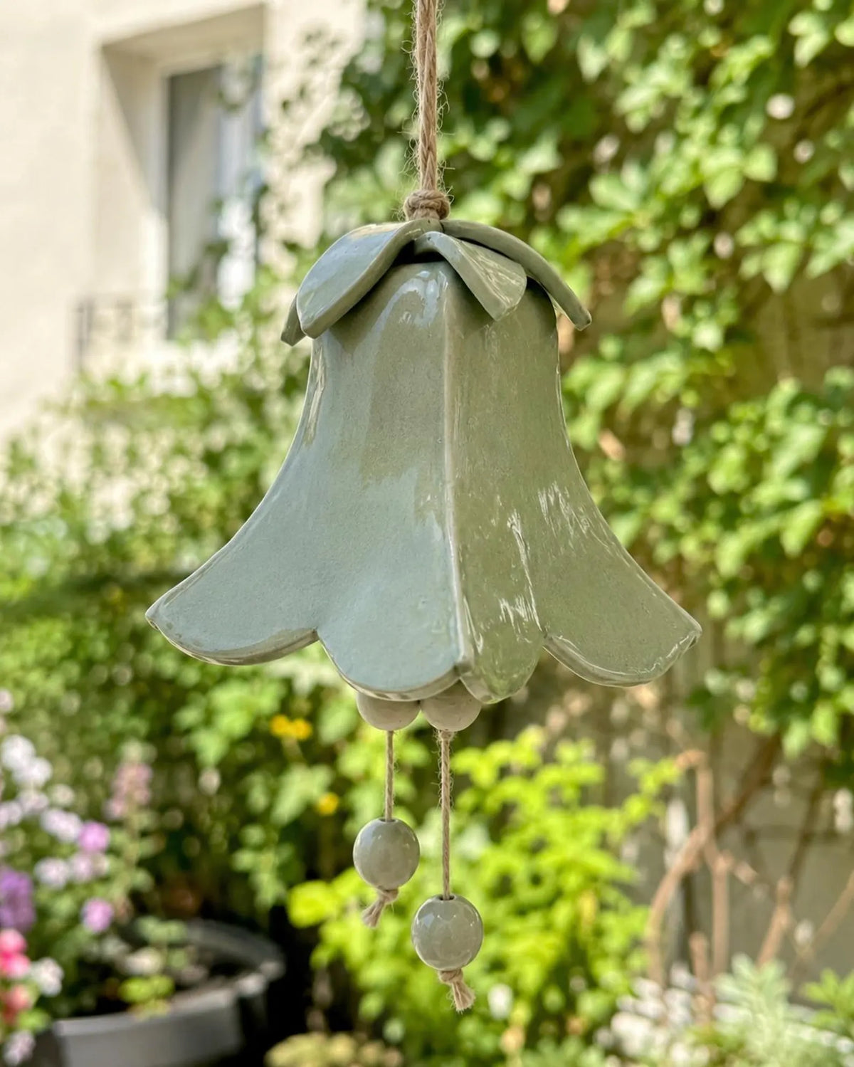 Bellflower Hanging Bell Pottery Template, Ceramic Wind Chime, Slab Building Pattern, Digital Download PDF