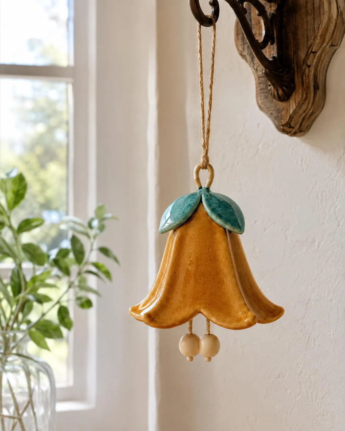 Bellflower Hanging Bell Pottery Template, Ceramic Wind Chime, Slab Building Pattern, Digital Download PDF
