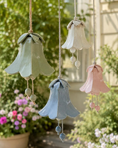 Bellflower Hanging Bell Pottery Template, Ceramic Wind Chime, Slab Building Pattern, Digital Download PDF