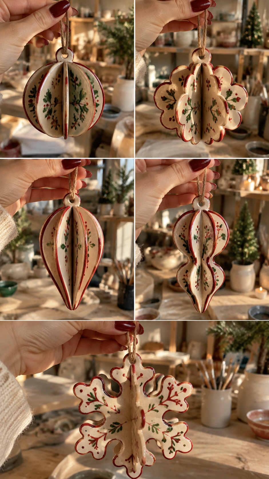 Ceramic Christmas Ornament Pottery Template, Slab Building Christmas Decorations, Printable Digital Download