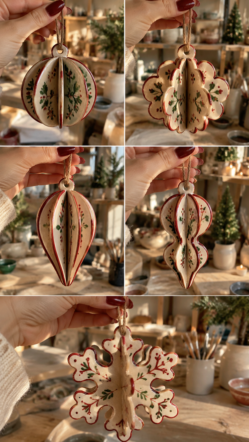 Ceramic Christmas Ornament Pottery Template, Slab Building Christmas Decorations, Printable Digital Download