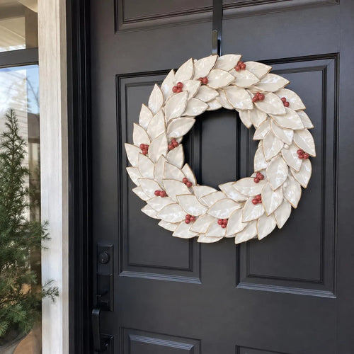 Ceramic Christmas Wreath Template, Door Decor, Slab Building Pattern, Holiday Pottery, Digital Download PDF