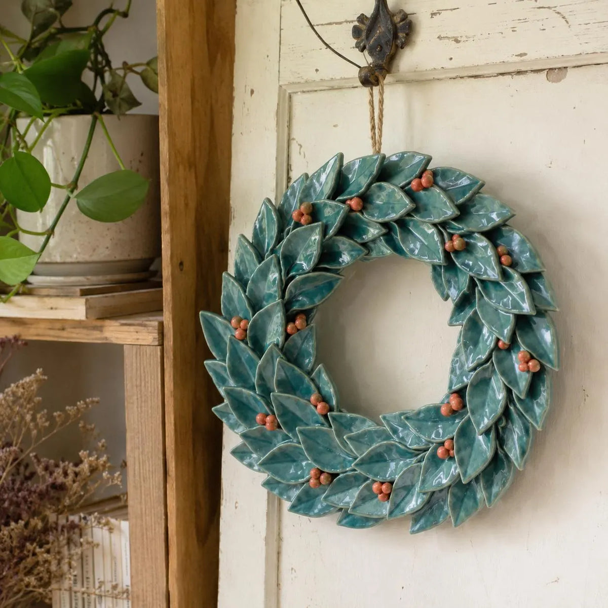 Ceramic Christmas Wreath Template, Door Decor, Slab Building Pattern, Holiday Pottery, Digital Download PDF