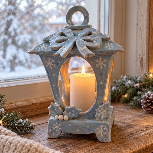 Ceramic Lantern Pottery Template, Standing Candle Lantern, Slab Building Pattern, Printable PDF