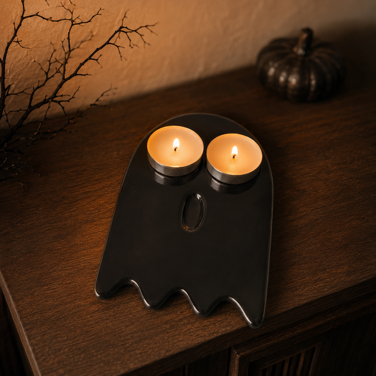 Ghost Candle Holder Pottery Template, Halloween Decor – Design 2, Ceramic Slab Building, Digital Download