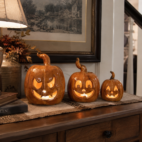 Pumpkin Candle Holder Pottery Template, Halloween Decor, Ceramic Slab Building, Digital Download