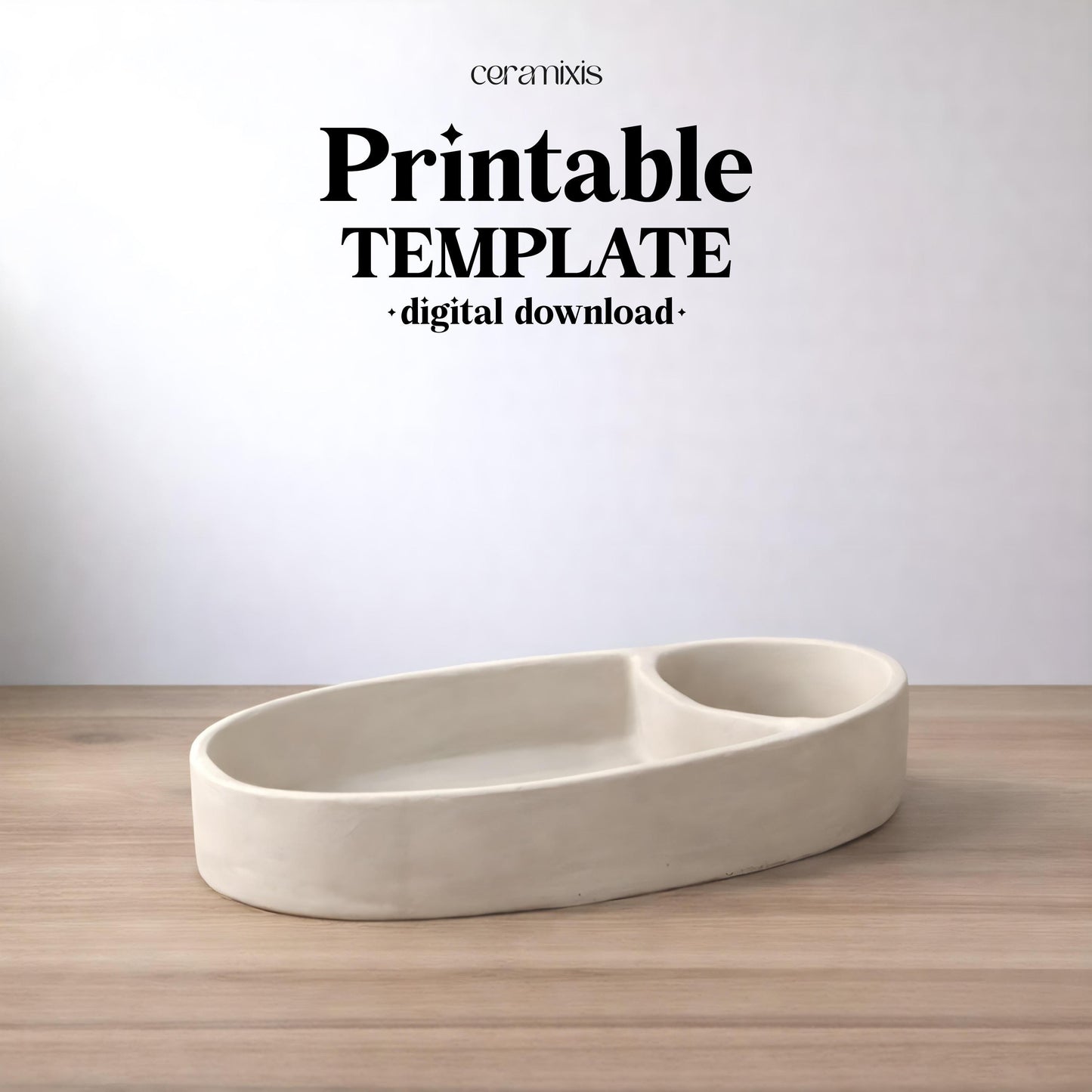 Chips and Dip Bowl Pottery Template, Ceramic Slab Building, Digital Download