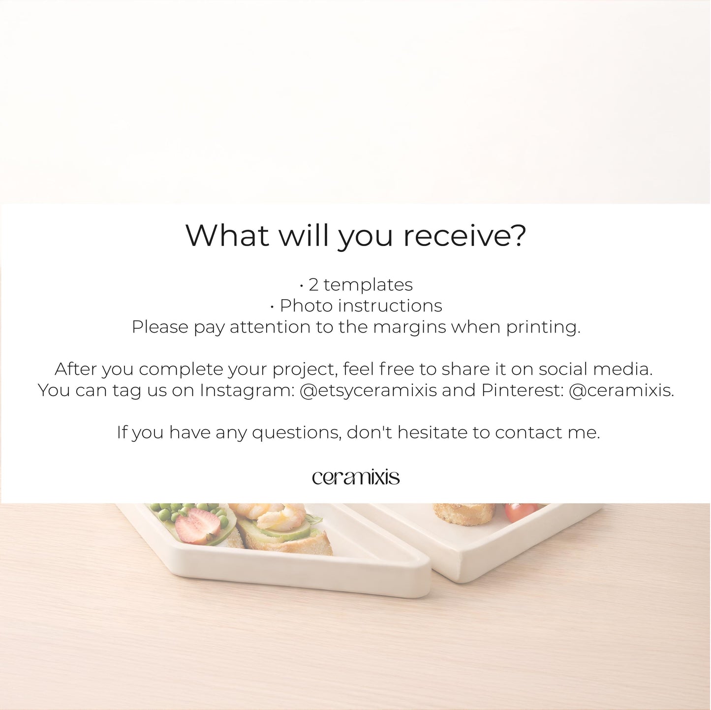Tapas Plate Pottery Template, Ceramic Slab Building, Digital Download