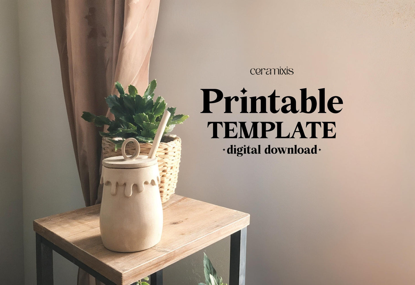 Honey Jar Pottery Template, Ceramic Slab Building, Digital Download
