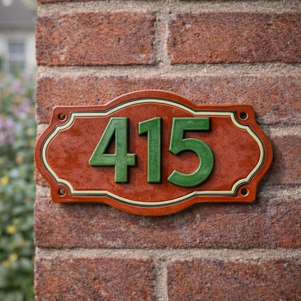 House Number Sign Pottery Template, Ceramic Slab Building, Digital Download