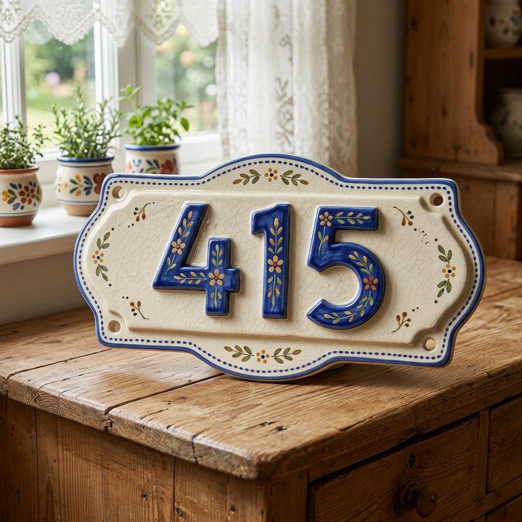 House Number Sign Pottery Template, Ceramic Slab Building, Digital Download