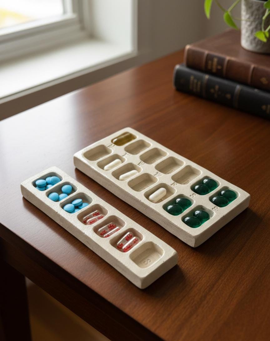 Pill Box Pottery Template, Daily Organizer, Ceramic Slab Building, Digital Download