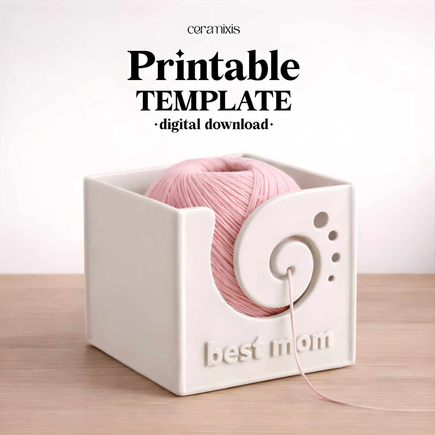 Yarn Bowl Pottery Template, Ceramic Slab Building, Digital Download