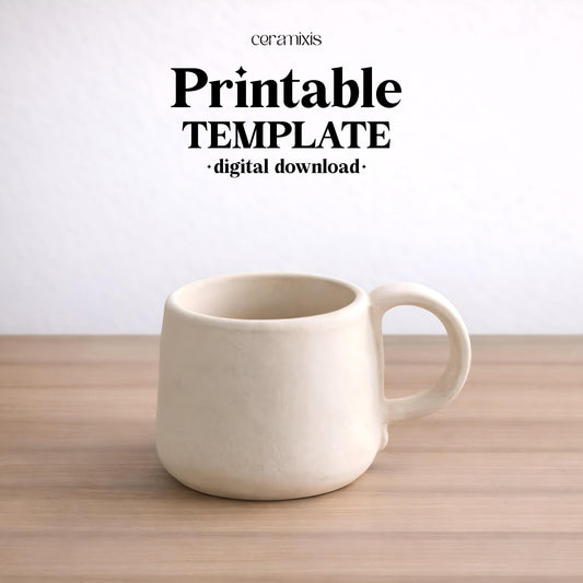 Mug Pottery Template, Ceramic Slab Building, Digital Download