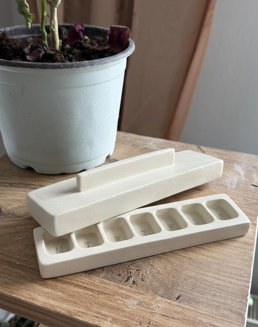 Pill Box Pottery Template, Daily Organizer, Ceramic Slab Building, Digital Download