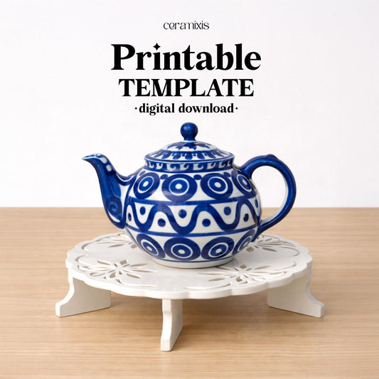 Teapot Stands Pottery Template, Ceramic Slab Building, Digital Download
