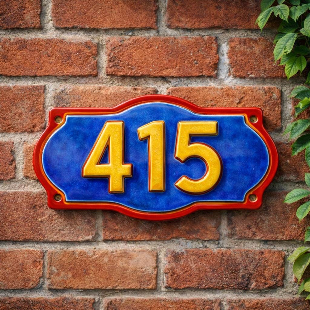 House Number Sign Pottery Template, Ceramic Slab Building, Digital Download