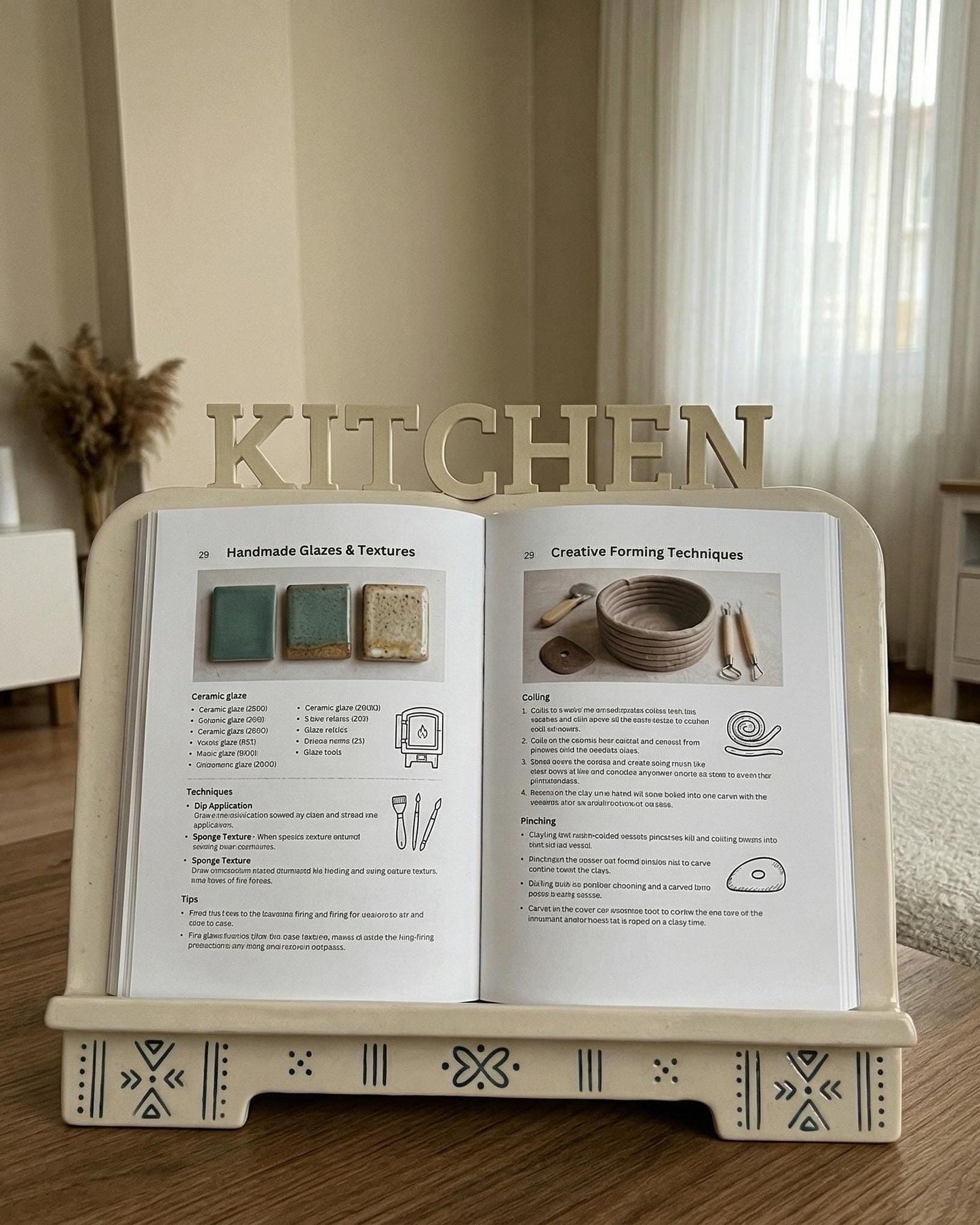 Cookbook Stand Pottery Template, Ceramic Slab Building, Digital Download