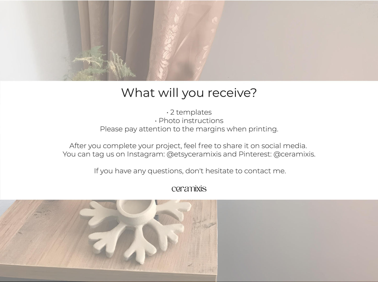 Snowflake Candle Holder Pottery Template, Ceramic Slab Building, Digital Download