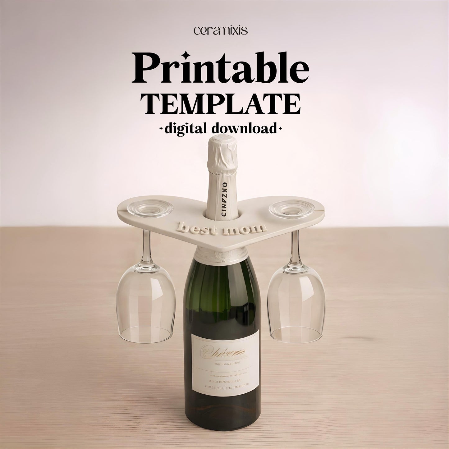 Wine Holder Pottery Template, Ceramic Slab Building, Digital Download