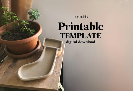 Chips and Dip Bowl Pottery Template, Christmas Ceramic, Slab Building, Digital Download