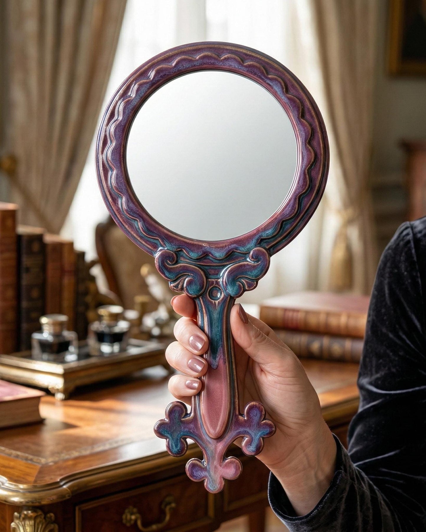 Handheld Mirror Template, Ceramic Slab Building, Digital Download