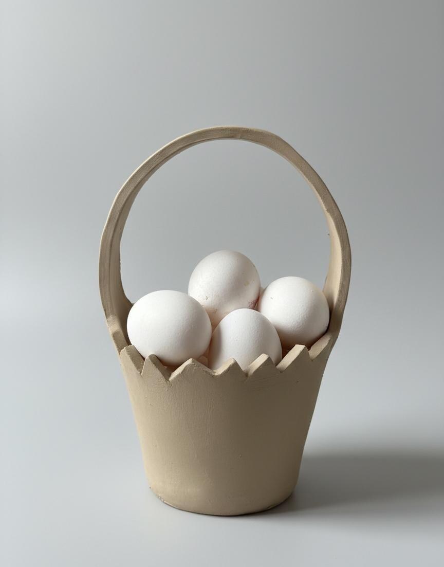 Egg Basket Slab Building Template | Pottery Template |  Easter Day Decor  | Handbuilding | Digital Download