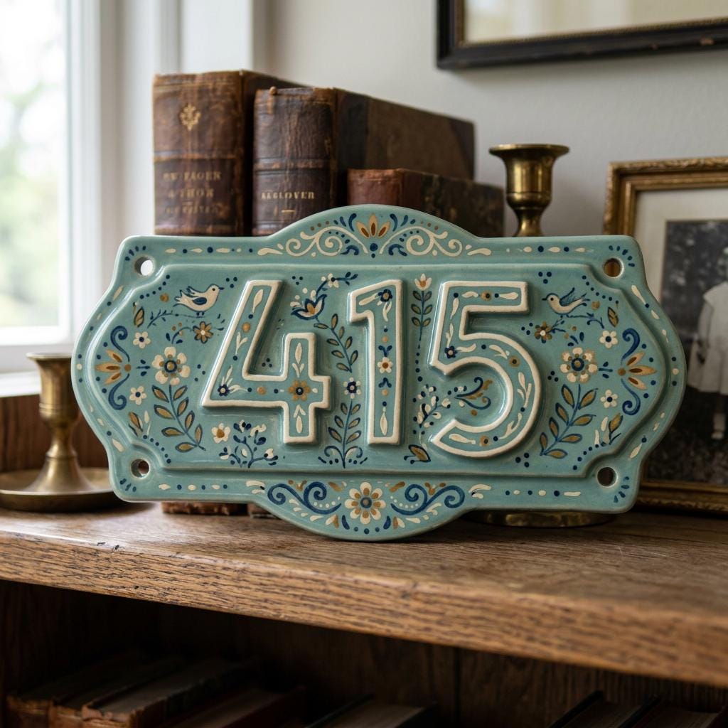 House Number Sign Pottery Template, Ceramic Slab Building, Digital Download