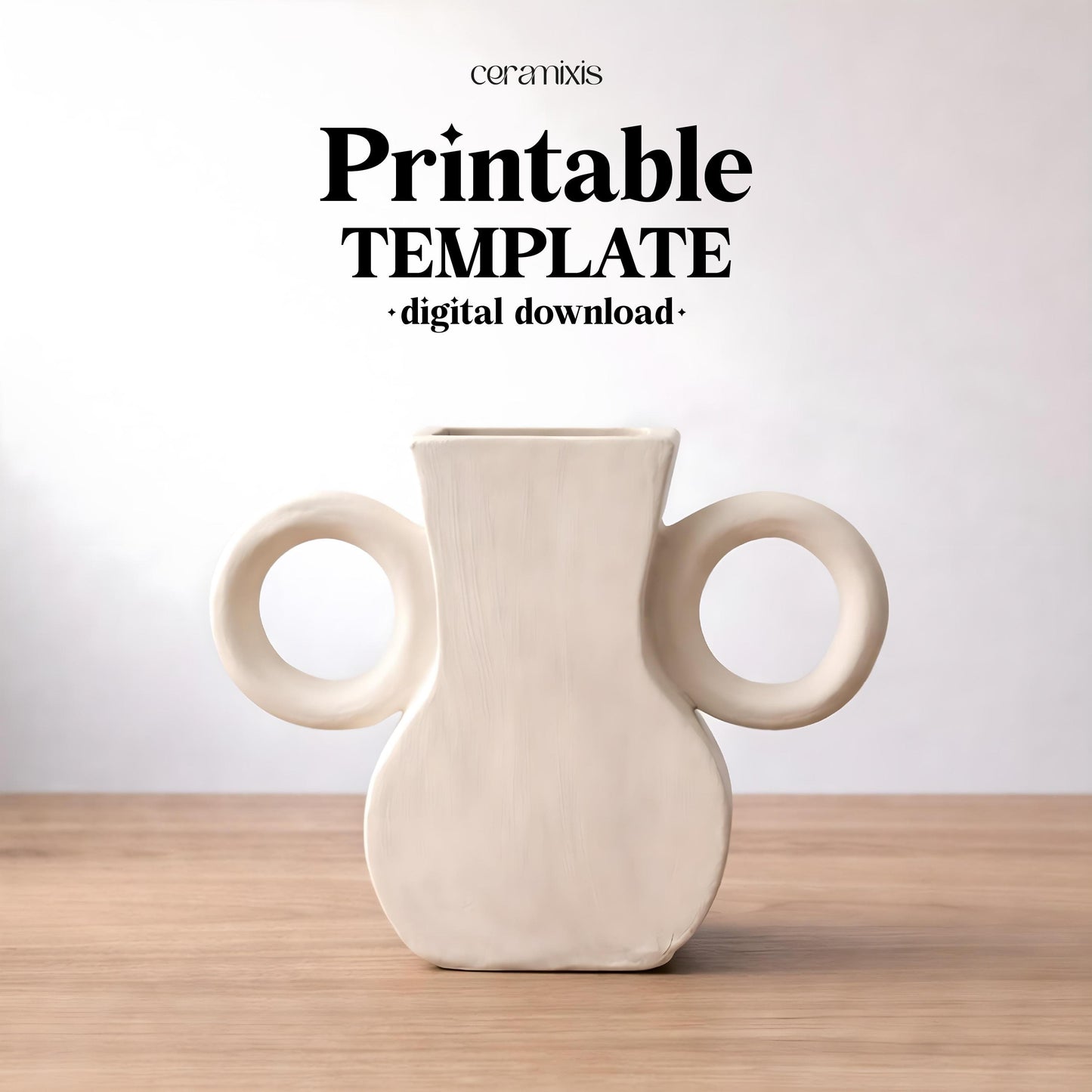 Vase Pottery Template, Ceramic Slab Building, Digital Download