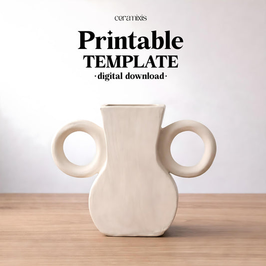 Vase Pottery Template, Ceramic Slab Building, Digital Download
