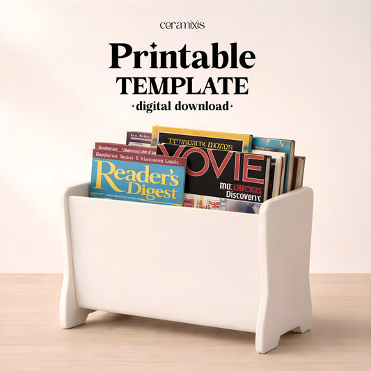 Magazine Rack Pottery Template, Ceramic Slab Building, Digital Download
