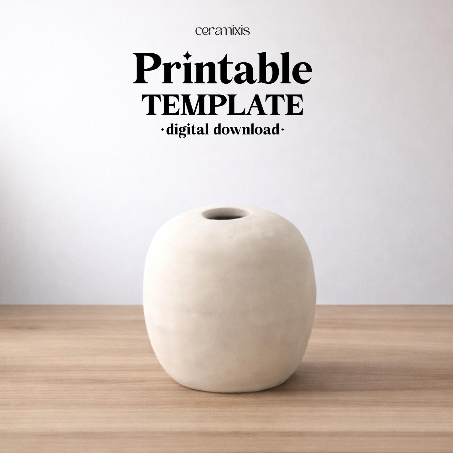 Moon Vase Pottery Template, Ceramic Slab Building, Digital Download